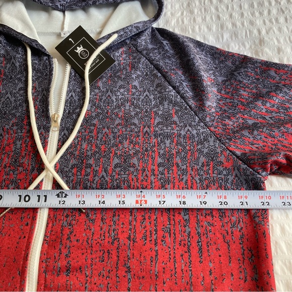 ETCYY Women's Color Block Hoodie Long Sleeve Casual Drawstring Full Zip Sz L - Picture 8 of 10